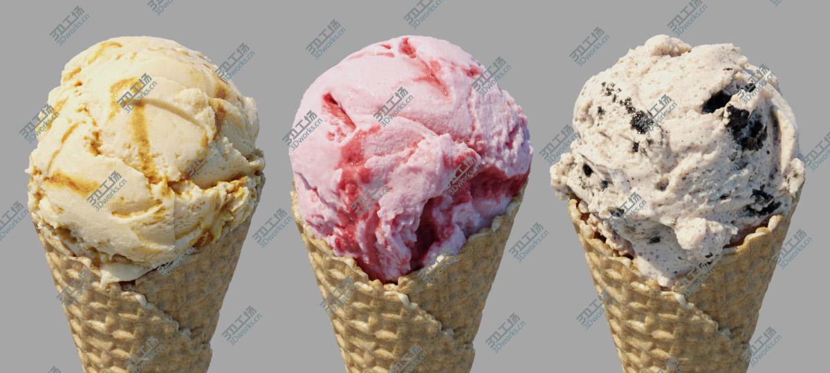 images/goods_img/2021040233/Ice Cream Waffle Cone 3 Flavours 3D model/1.jpg